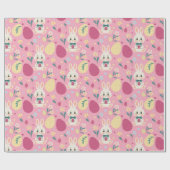 Ostereier Wasserfarben Bunny Spring Pattern Geschenkpapier (Flach)
