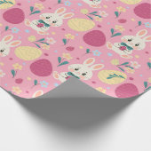 Ostereier Wasserfarben Bunny Spring Pattern Geschenkpapier (Ecke)