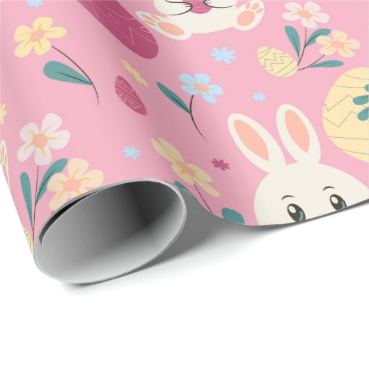 Ostereier Wasserfarben Bunny Spring Pattern Geschenkpapier (Rolleneckpunkt)
