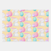 Ostereier Wasserfarben Bunny Spring Pattern Geschenkpapier Set (Vorderseite)