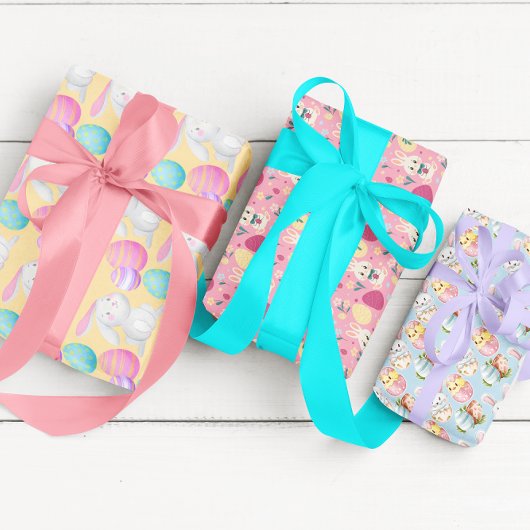 Ostereier Wasserfarben Bunny Spring Pattern Geschenkpapier Set