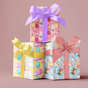 Ostereier Wasserfarben Bunny Spring Pattern Geschenkpapier Set