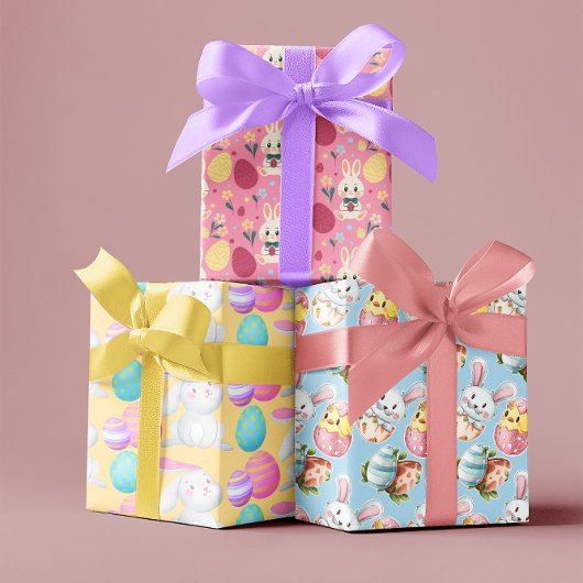 Ostereier Wasserfarben Bunny Spring Pattern Geschenkpapier Set