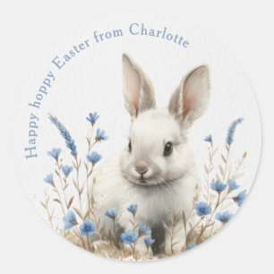 Ostereier Wasserfarben Hase Wildblumen Kinderkurs Runder Aufkleber