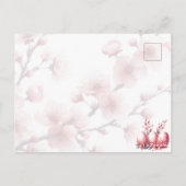 Ostereier Wasserfarbenschwan Kirschblüten Postkarte (Rückseite)