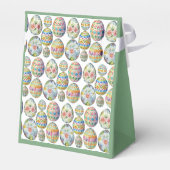 Ostereier Whimsical farbenfrohe Muster grün Geschenkschachtel (Rückseite)