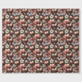 Ostereier Wicker Körbe Frühlingsblumen Geschenkpapier (Flach)