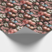 Ostereier Wicker Körbe Frühlingsblumen Geschenkpapier (Ecke)