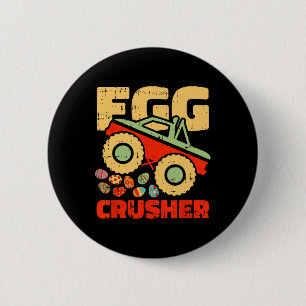 Ostereier-Zermalmer-Monstertruck Lustiger Frühling Button