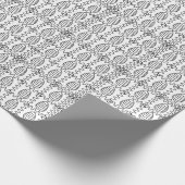 Ostereier Zickzack Schwarz und Weiß glücklich Oste Geschenkpapier (Ecke)