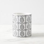Ostereier Zickzack Schwarz und Weiß glücklich Oste Kaffeetasse (Mittel)