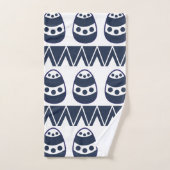 Ostereier Zickzack Streifen glückliche Ostermuster Badhandtuch Set (Handtuch)