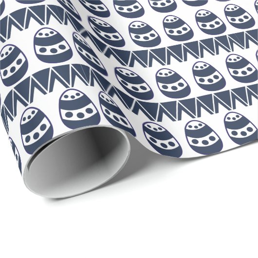 Ostereier Zickzack Streifen glückliche Ostermuster Geschenkpapier (Rolleneckpunkt)