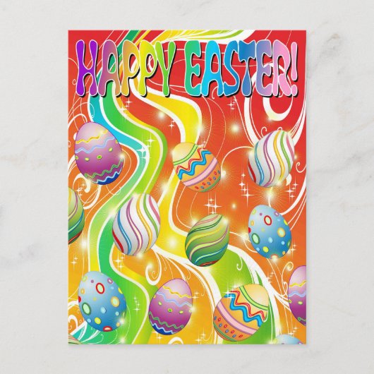 Ostereier Ziergestaltung Feiertagspostkarte (Vorderseite)