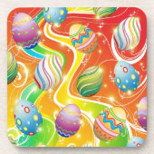 Ostereier Ziergestaltung Getränkeuntersetzer (Vorderseite)