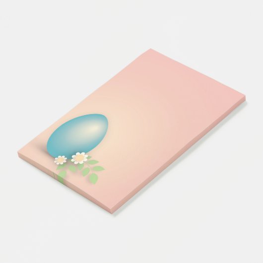 Ostereier zwischen Blume und Blätter bunt Post-it Klebezettel (angewinkelt)