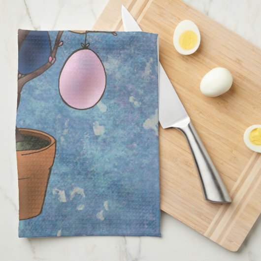 Ostereierbaum Geschirrtuch (Viertel Falte)