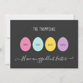 Ostereierfamilie von 4 Eggcellent Feiertagskarte