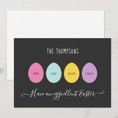 Ostereierfamilie von 4 Eggcellent Feiertagskarte (Vorne/Hinten)