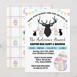 Ostereierjagd & Brunch Hirsch mit Bunnies Einladung