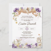 Ostereierjagd & Brunch Pastel Floral Holiday Inv Einladung (Vorderseite)
