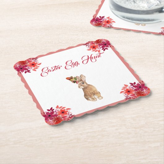 Ostereierjagd der Kinder - Sonnenblumenrahmen Untersetzer (angewinkelt)