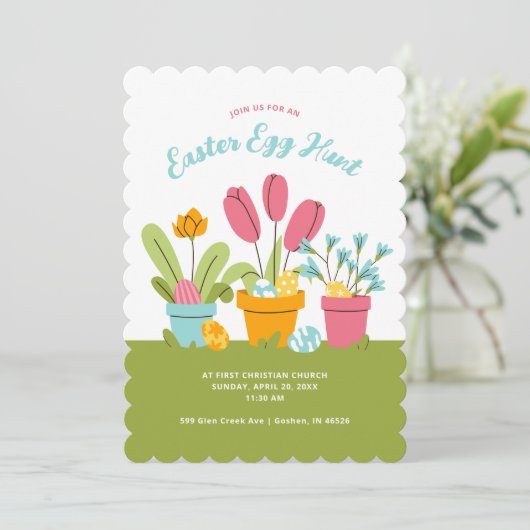 Ostereierjagd Einladung (Stehend Vorderseite)