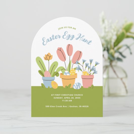 Ostereierjagd Einladung (Stehend Vorderseite)
