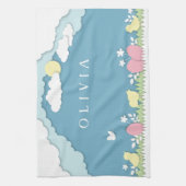 Ostereierjagd, Frühlingsferien Geschirrtuch (Vertikal)