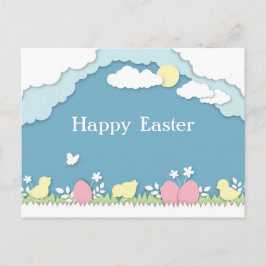 Ostereierjagd, Frühlingsferien Papercut Natur Postkarte