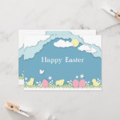 Ostereierjagd, Frühlingsferien Paperschnitt Art p Karte (Vorderseite/Rückseite Beispiel)