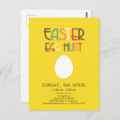 Ostereierjagd Gelbe Einladung mit benutzerdefinier Postkarte (Vorne/Hinten)