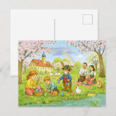 Ostereierjagd im Park Feiertagspostkarte (Vorne/Hinten)