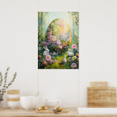 Ostereierjagd in Fantasy Forest Poster (Küche)