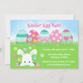 Ostereierjagd in Türkis Blau und Rosa Einladung (Vorderseite)