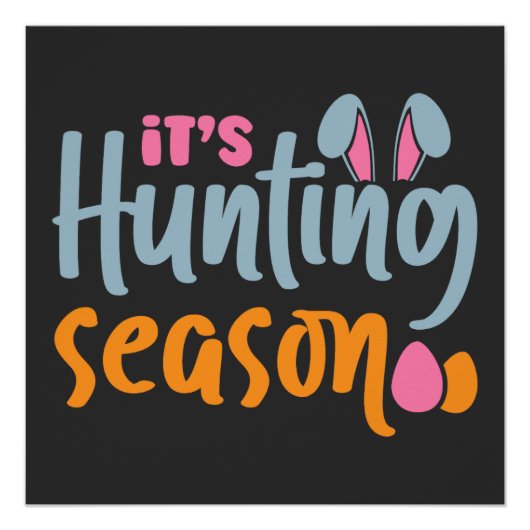 Ostereierjagd. Kaninchen Poster (Vorderseite)