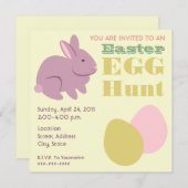 Ostereierjagd - Lila Sonnenbad Einladung (Vorne/Hinten)