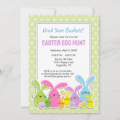 Ostereierjagd mit Bunnies Einladung (Vorderseite)
