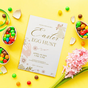 Ostereierjagd Niedliche Bunnies und Eierrahmen Einladung