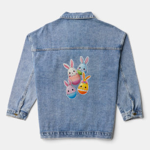 Ostereierjagd Niedliches Kaninchen Jeansjacke
