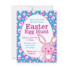 Ostereierjagd Rosa blauer Hasen Einladungen