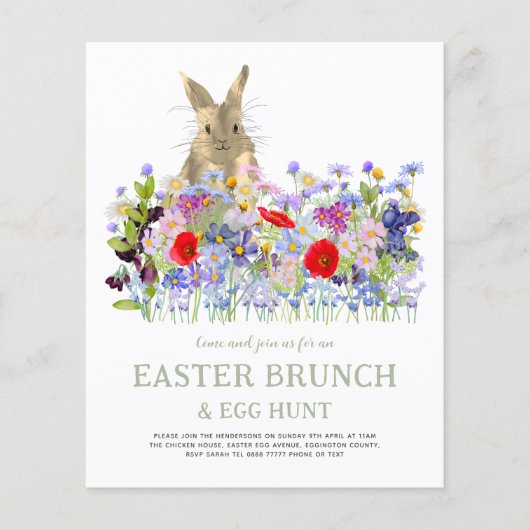 Ostereierjagd und Brunch Blumenbudget Flyer (Vorne)