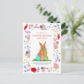 Ostereierjagd und Brunch Blumengebäck Einladungspostkarte (Stehend Vorderseite)