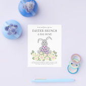Ostereierjagd und Brunch Bunny Floral Flyer (Einzeln)