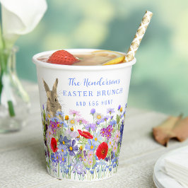 Ostereierjagd und Brunch Bunny Floral Pappbecher