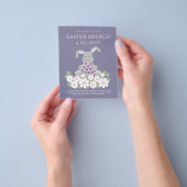 Ostereierjagd und Brunch Bunny Pink Blütenbraun Flyer (Gruppe)