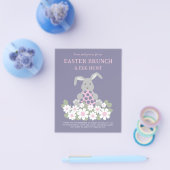 Ostereierjagd und Brunch Bunny Pink Blütenbraun Flyer (Einzeln)