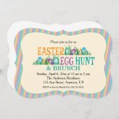 Ostereierjagd und -brunch, bunte Eier Einladung (Vorne/Hinten)