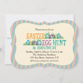 Ostereierjagd und -brunch, bunte Eier Einladung (Vorderseite)