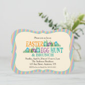 Ostereierjagd und -brunch, bunte Eier Einladung (Stehend Vorderseite)